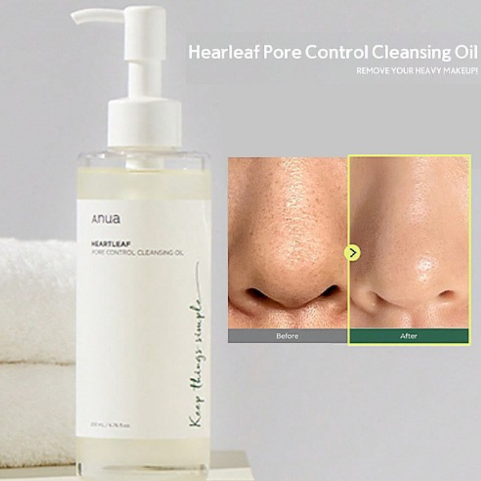 Anua Heartleaf Pore Control Cleansing Oil 200 ml Deep Makeup Removal & Sebum Control (K Beauty)
