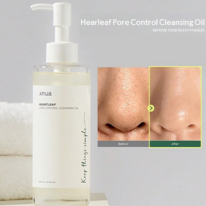 Anua Heartleaf Pore Control Cleansing Oil 200 ml Deep Makeup Removal & Sebum Control (K Beauty)