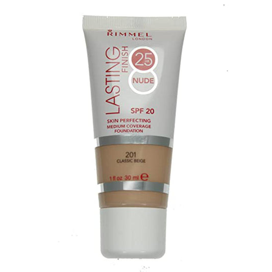 Rimmel Lasting Finish 25hr Foundation Skin Perfecting Tube 30ml – 201 Classic Beige