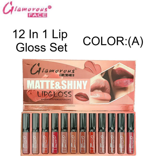 Glamorous Face 12 In 1 Lip Gloss Set COLOUR (A)