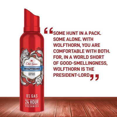 Old Spice Wolfthorn 0% Gas Deodorant Body Spray 140ml for Men