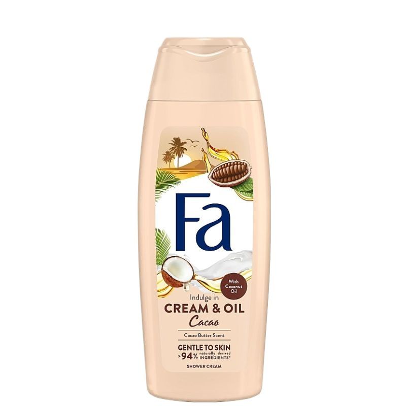 Fa Cream & Oil Cacao Butter Scent Shower Cream 400ml – Gentle to Skin, 94% Naturally Derived Ingredients