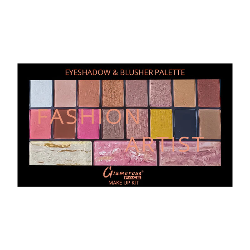 Glamorous Face Eyeshadow Palette 14 Shimmer, 2 Matte, Terracotta Blush, Highlighter (02)
