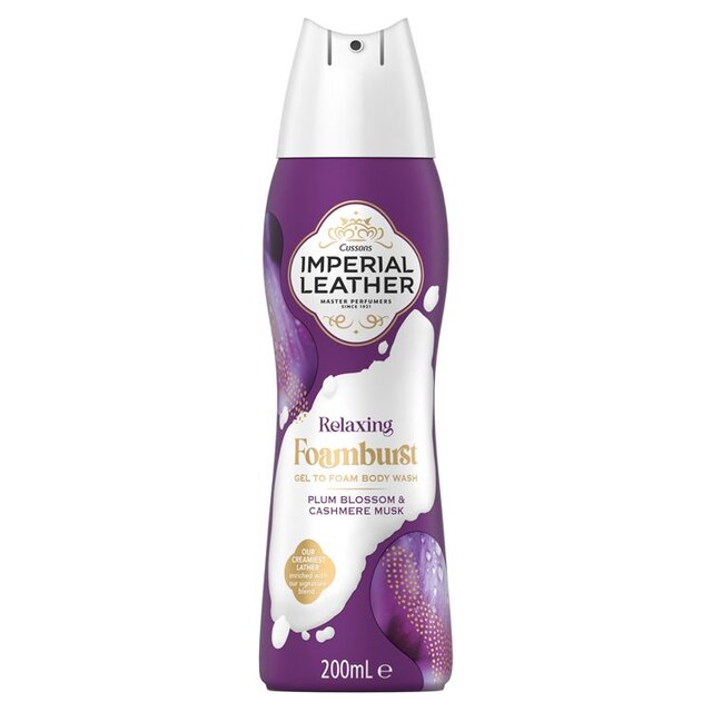 Imperial Leather Relaxing Foamburst Plum Blossom and Cashmere Musk Gel To Foam Body Wash 200ml