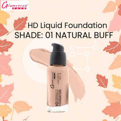 Glamorous Face HD Liquid Foundation (01 Natural Buff)