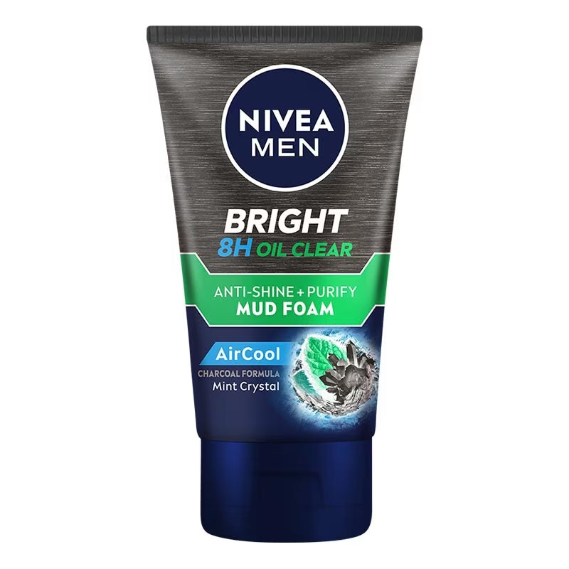 Nivea Men Bright 8H Oil Clear Anti Shine + Purify Mud Foam 100ml