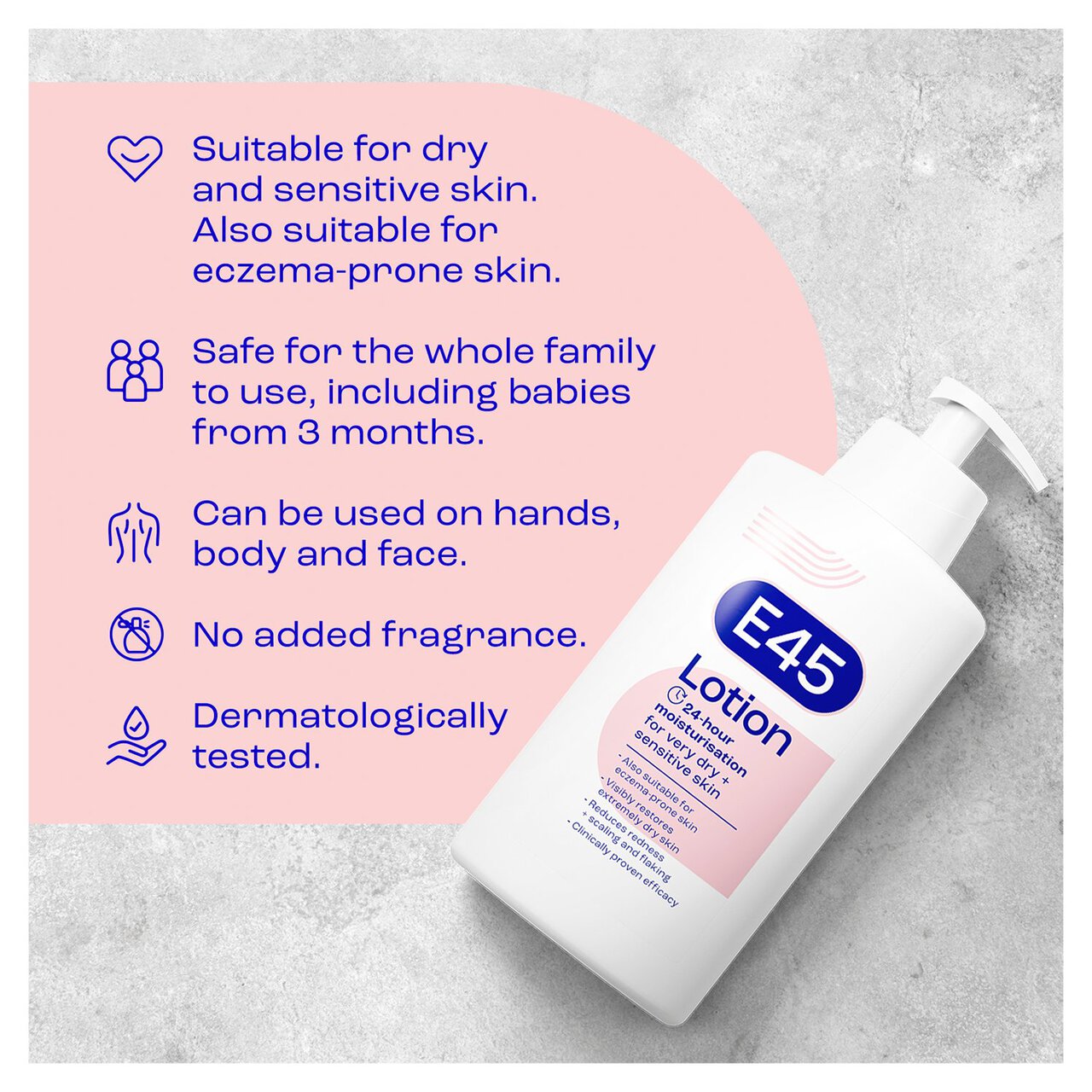E45 Moisturiser Body Lotion for Dry & Sensitive Skin 500ml