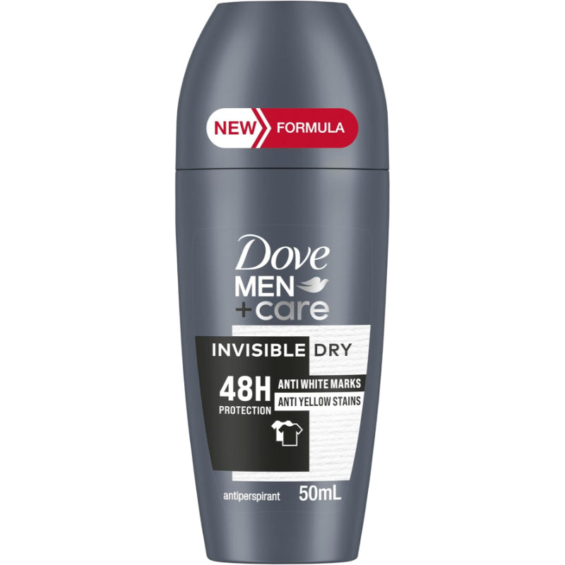 Dove Men+Care  Invisible Dry Anti white marks & Anti yellow stains  48H protection Antiperspirant Deodorant roll on 50ml