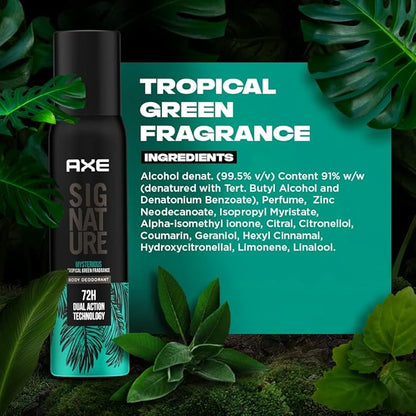Axe Signature Mysterious Tropical Green 72H Fragrance Body Deodorant 0% Gas 122ml