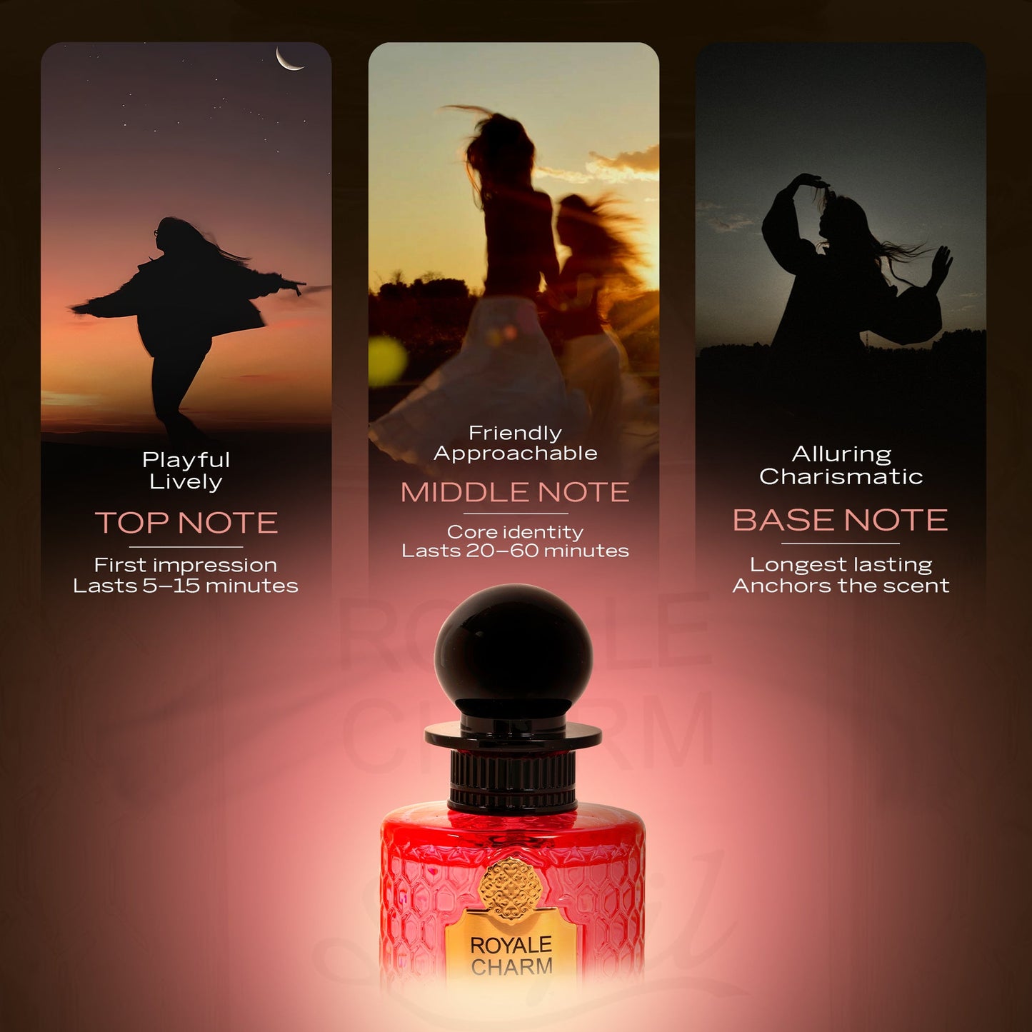 Sapil Royale Charm Eau de Parfum for Men & Women 100ml - Long Lasting Luxury Floral Woody Fragrance Perfume with Elegant Unis