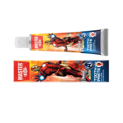 Master Kids Iron Man Toothpaste 50g - Fluoride Kids Tooth Paste for Cavity Protection, Strong Teeth & Gums Care with Fun Supe