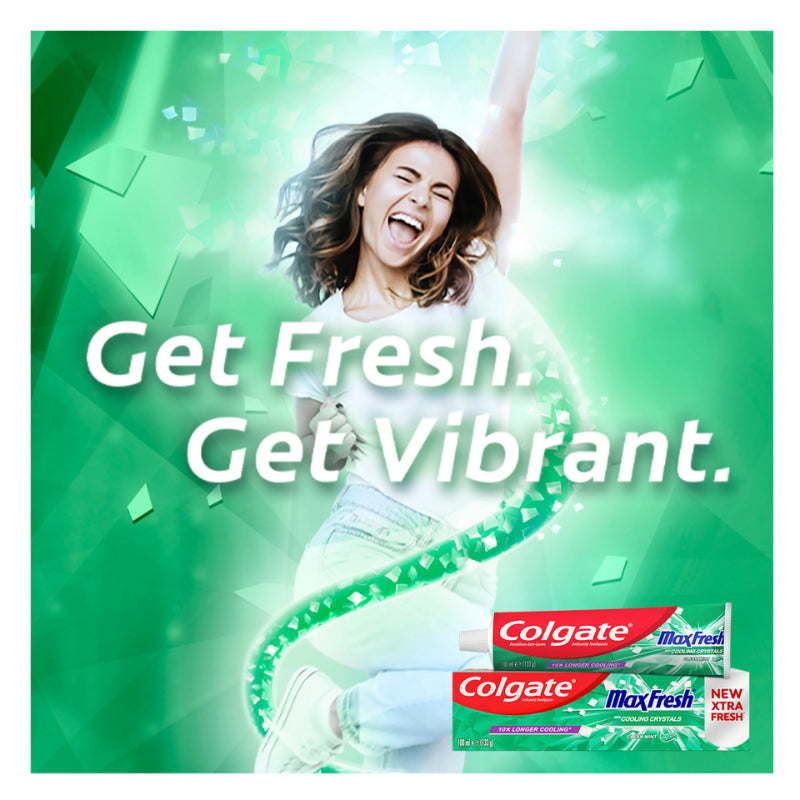 Colgate MaxFresh Toothpaste with Cooling Crystals Clean Mint 100ml - Extra Fresh, 10x Longer Cooling