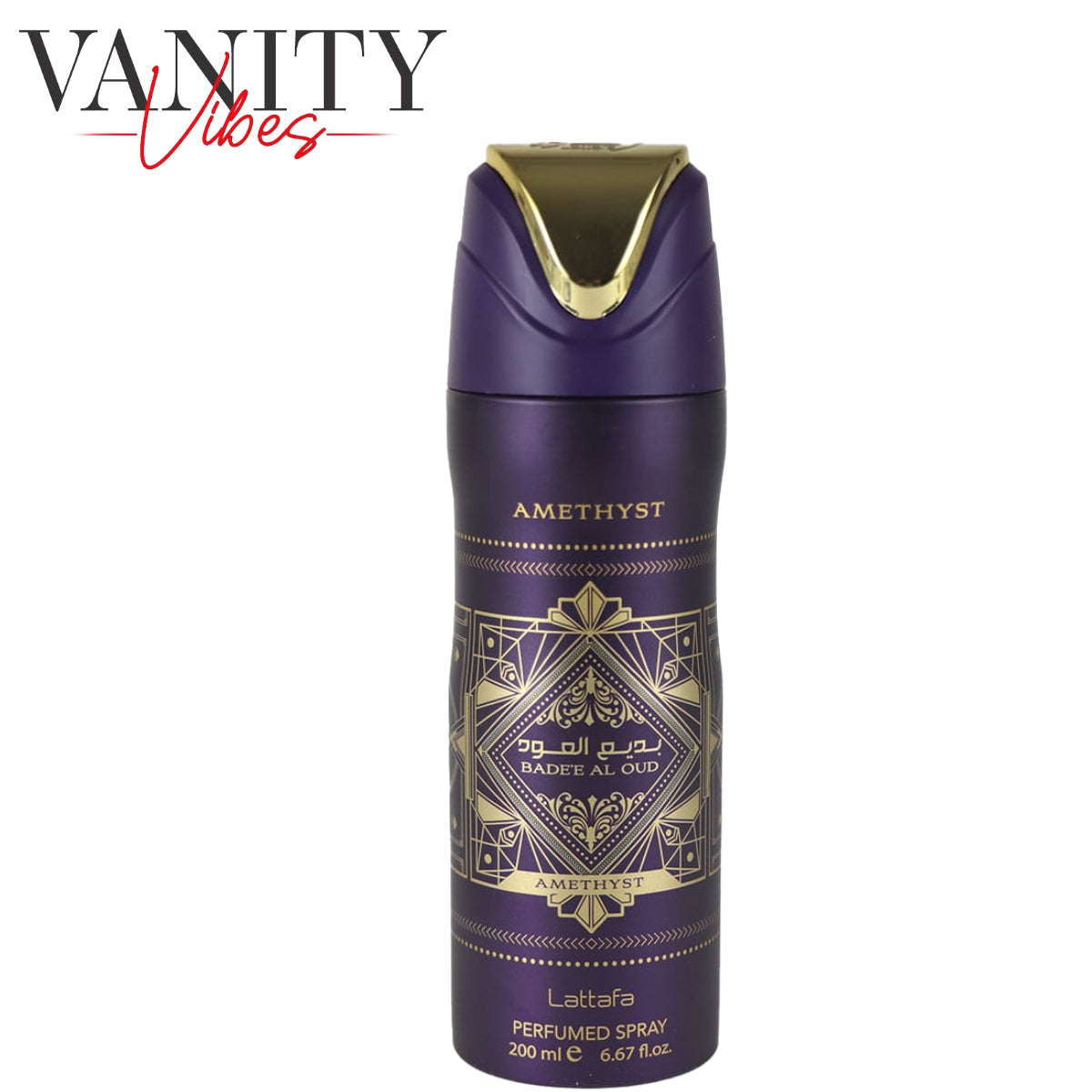 Bade’e Al Oud Amethyst by Lattafa Perfumed Body Spray 200 ml Oud Amethyst Scent & Long-Lasting Freshness