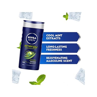 Nivea Men 3 in 1 Energy 24H Fresh Effect Shower Gel 250 ML