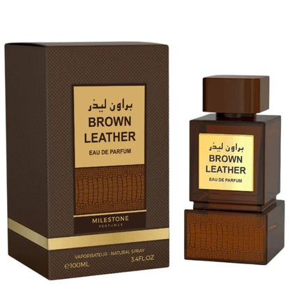 Milestone Parfums Brown Leather Eau de Parfum 100ml - Long Lasting Luxury Leather Fragrance for Men & Women