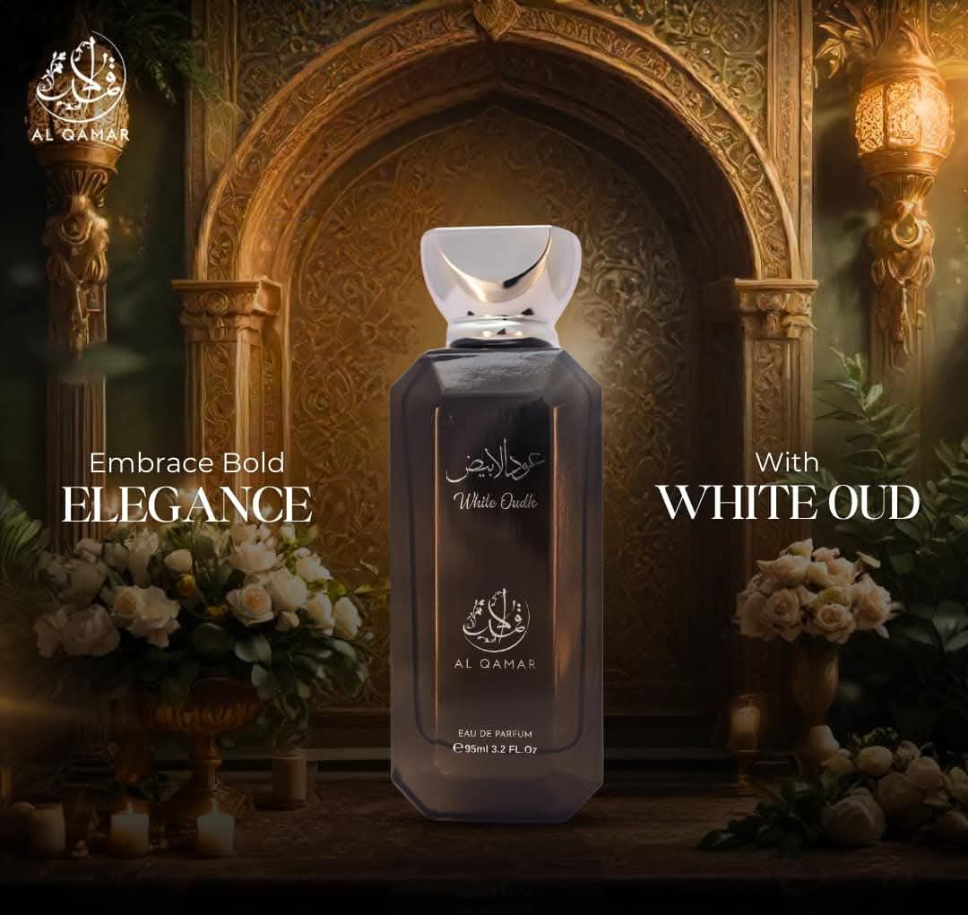 Al Qamar White Oud Eau de Parfum 95ml - Long Lasting Luxury Soft Oud Fragrance for Men & Women