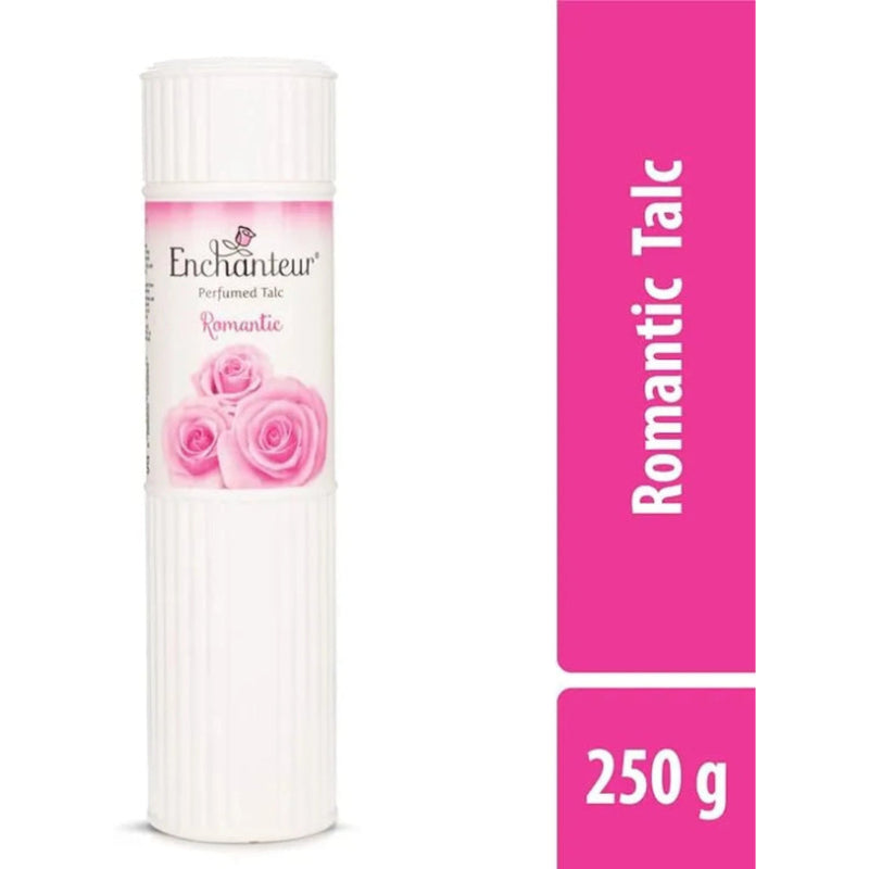 Enchanteur Romantic Perfumed Talcum Powder 250g - Long Lasting Floral Fragrance Body Powder for Soft, Smooth & Fresh Skin Odo