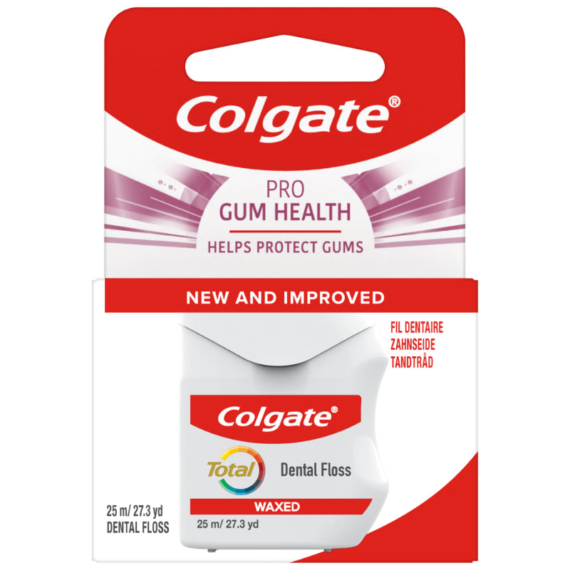Colgate Pro Gum Health Total Dental Floss Waxed 25m/27.3yd Protects Gums