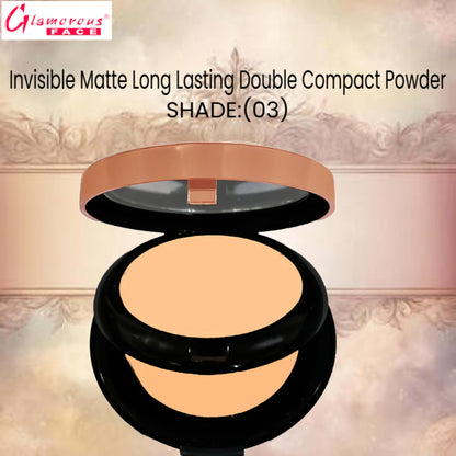 Glamorous Face Invisible Matte Long Lasting Double Compact Powder (Shade:03)