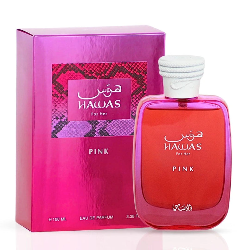 Hawas Pink for Her Eau De Parfum Spray 100ml by Rasasi Long-Lasting Feminine & Floral Fragrance
