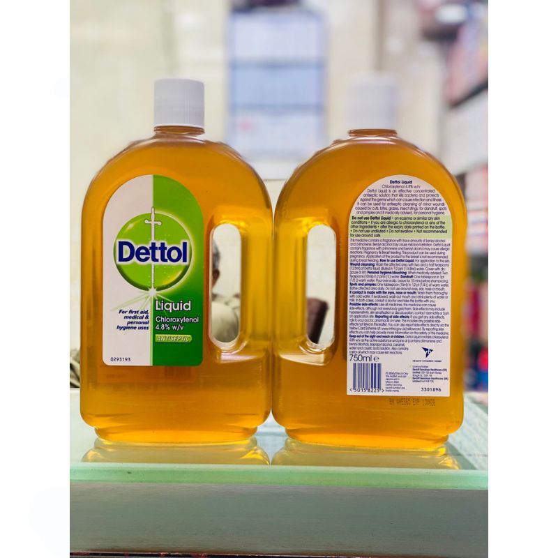 Dettol Antiseptic Liquid Chloroxylenol 4.8% w/v 750ml - Multi-Purpose Disinfectant for Germ Protection & Hygiene