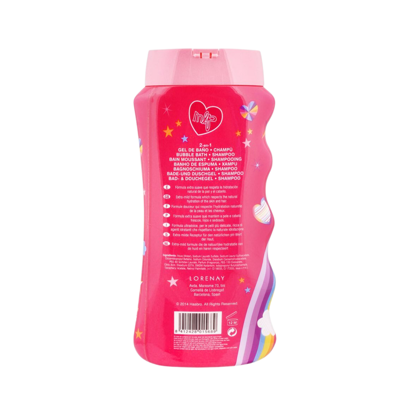 Lorenay My Little Pony 2-in-1 Bubble Bath & Shampoo 475ml - Gentle Kids Hair & Body Wash for Soft Cleansing, Tear-Free Formul