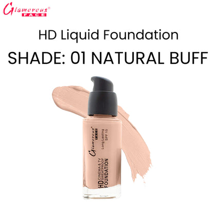 Glamorous Face HD Liquid Foundation (01 Natural Buff)
