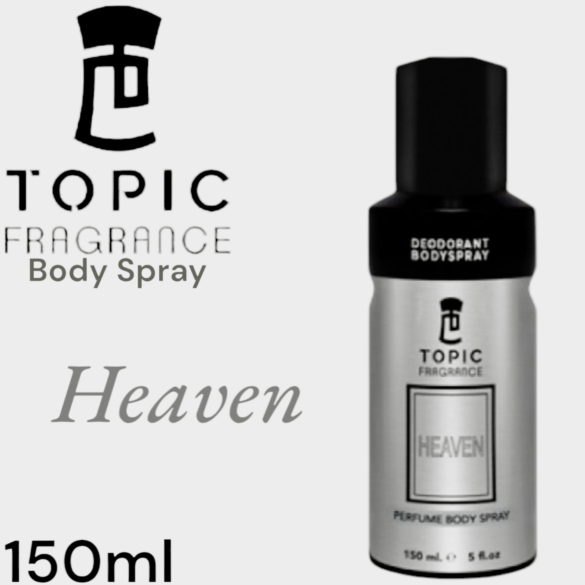 Heaven Topic Fragrance Perfume Body Spray 150ml – Long Lasting Elegant Body Mist for Women, Soft & Fresh Daily Scent