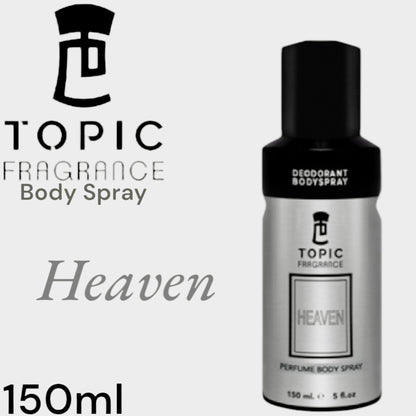 Heaven Topic Fragrance Perfume Body Spray 150ml – Long Lasting Elegant Body Mist for Women, Soft & Fresh Daily Scent