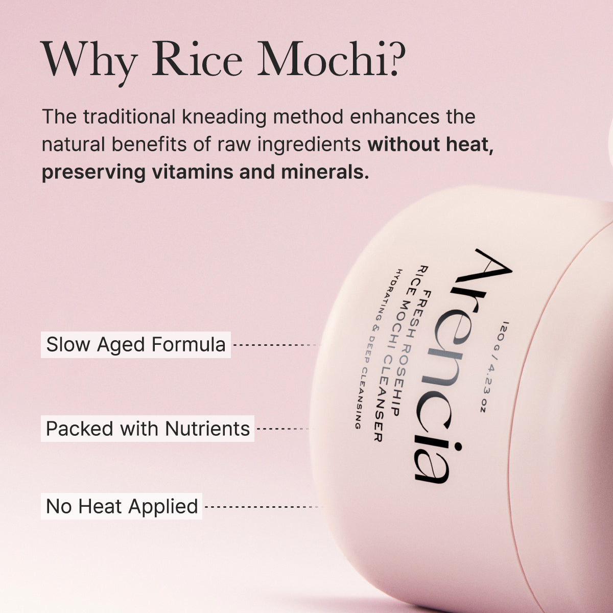 Arencia Fresh Rosehip Rice Mochi Cleanser 120 g Gentle Cleansing & Hydrating Care (K Beauty)