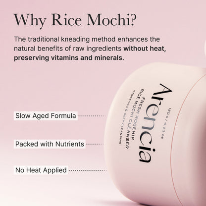 Arencia Fresh Rosehip Rice Mochi Cleanser 120 g Gentle Cleansing & Hydrating Care (K Beauty)