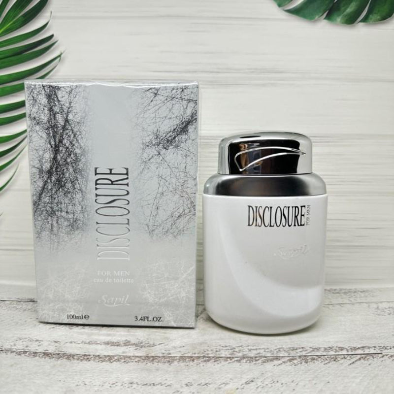 Sapil Disclosure White Eau de Toilette for Men 100ml - Long Lasting Fresh Citrus Woody Fragrance Perfume with All Day Confide
