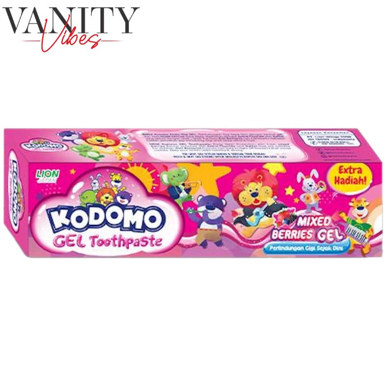 Kodomo Lion Japan Mixed Berries Gel Toothpaste 45g Extra Gift Gentle Cavity Protection for Kids