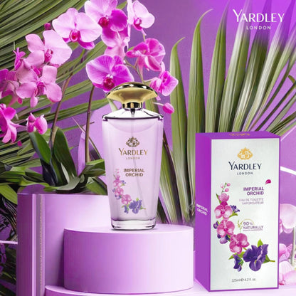 Yardley London Imperial Orchid Eau de Toilette for Women 125ml - Elegant Floral Gourmand Fragrance Perfume with Long Lasting 