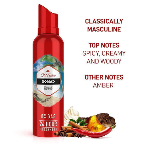 Old Spice Nomad 0% Gas Deodorant Body Spray 140ml for Men