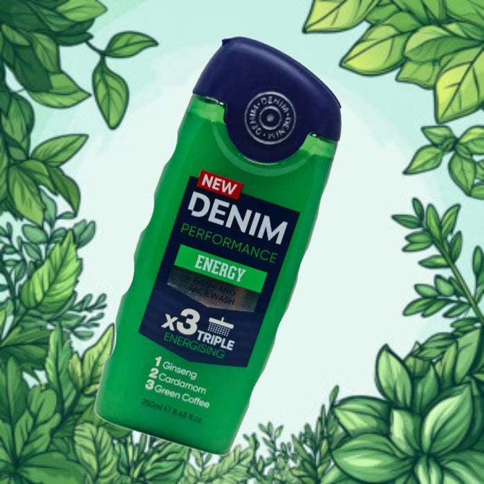 Denim Performance Energy Body and Face Wash X 3 Triple Energising 250 ml