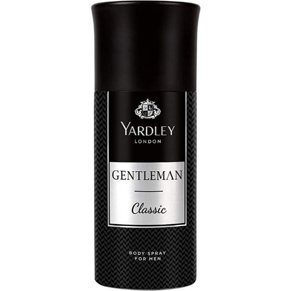 Yardley London Gentleman Classic Body Spray for Men 150ml – Timeless Masculine Fragrance Deodorant Spray with Long Lasting Fr