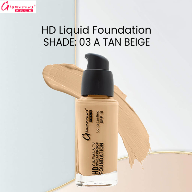 Glamorous Face HD Liquid Foundation (03 A Tan Beige)