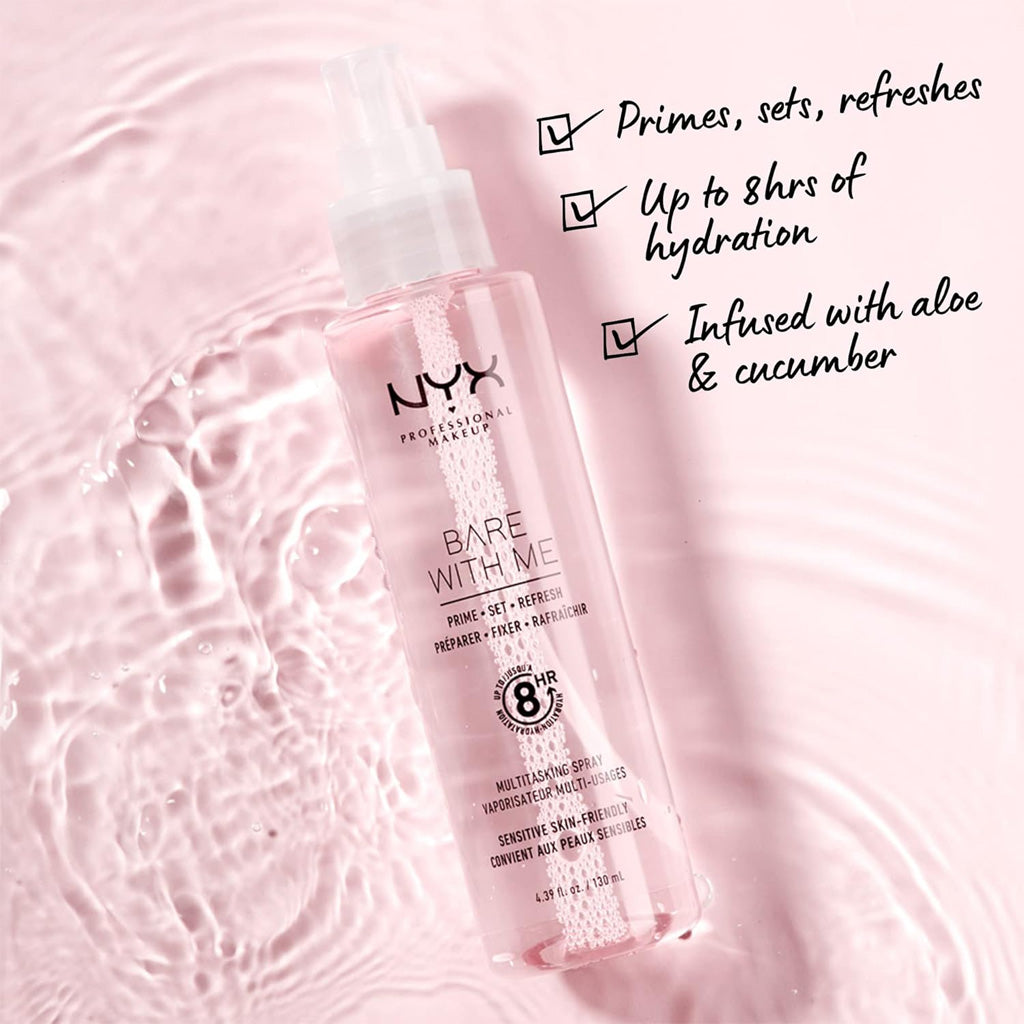 NYX Professional Makeup Bare With Me Multitasking Setting Spray 130ml Long-Lasting Makeup & Refreshing Finish