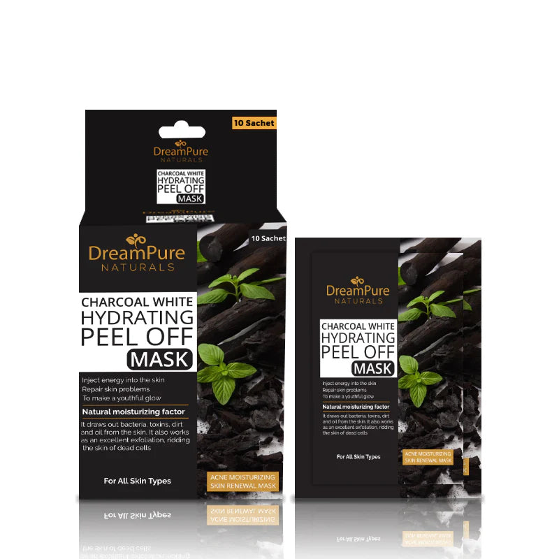 Dream Pure Naturals Charcoal white Hydrating Peel Off Mask (10 Sachet)
