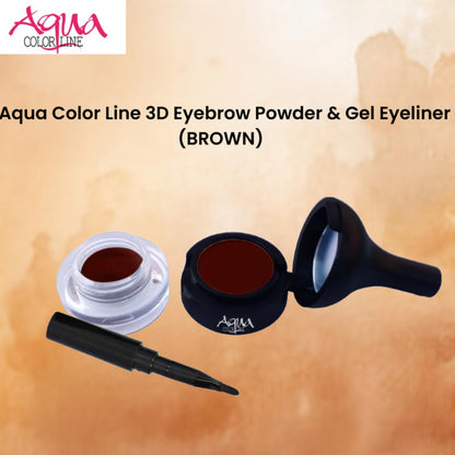 Aqua Color Line 3D Eyebrow Powder & Gel Eyeliner (Brown)