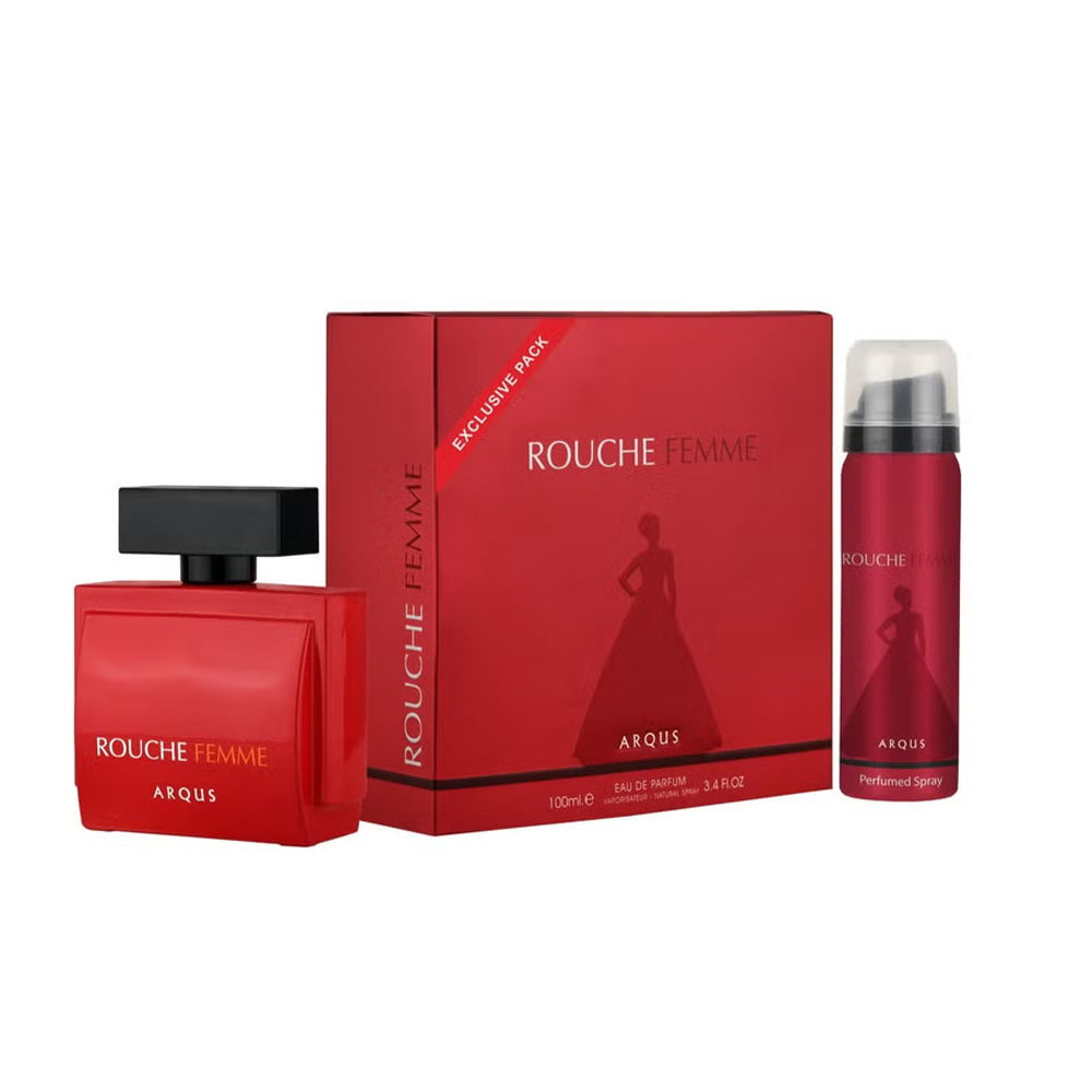 Arqus Rouche Femme Fragrance Set (Eau de Parfum 100ml + 50ml Deo) (Elegant & Feminine Scent)