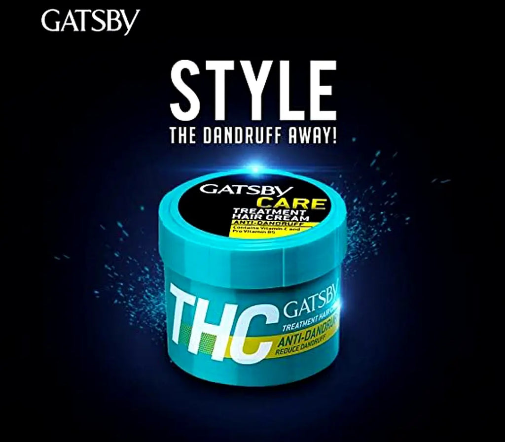 Gatsby Anti Dandruff Treatment Hair Cream 250g - Nourishing Scalp Care Hair Cream for Dandruff Control, Strong Hair & Healthy
