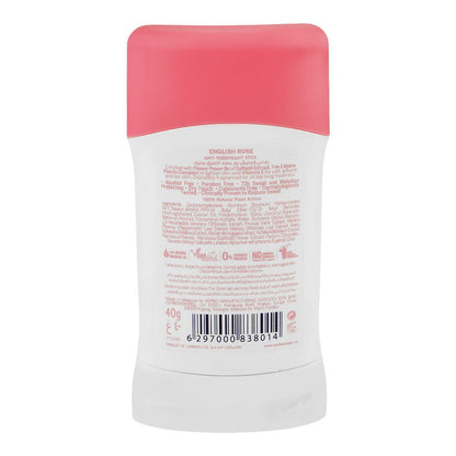 Yardley London English Blossom Anti-Perspirant Deodorant Stick 40g – Long Lasting Floral Fragrance with 72H Odor Protection, 