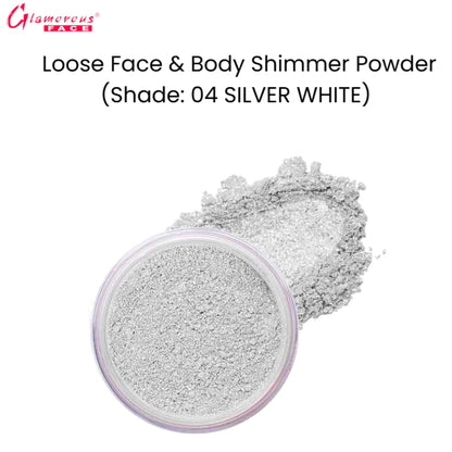 Glamorous Face Loose Face & Body Shimmer Powder (Shade: 04 Silver White)