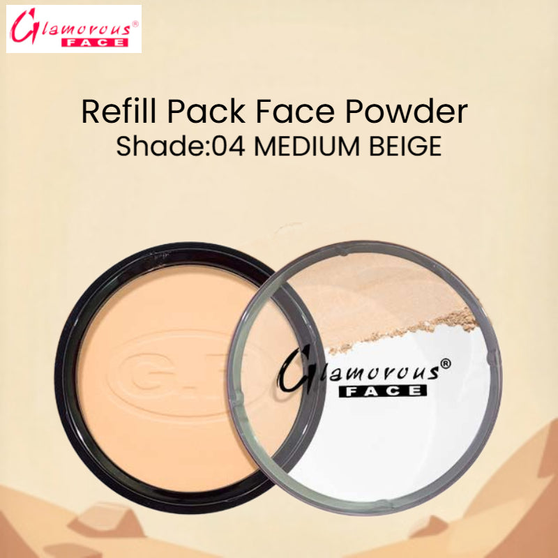 Glamorous Face Refill Pack Face Powder (Shade:04 Medium Beige