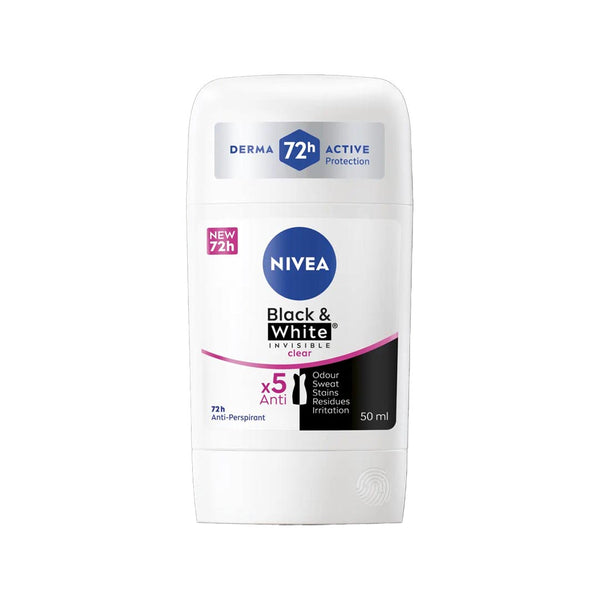 Nivea Black & White Invisible Clear Anti-Perspirant Stick 50ml