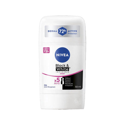 Nivea Black & White Invisible Clear Anti-Perspirant Stick 50ml