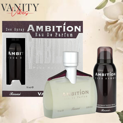 AMBITION EDP MEN 70ml + AMBITION DEO 150ml by RASASI for Men