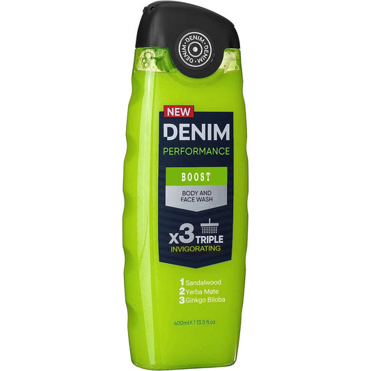 Denim Performance Boost Body and Face Wash X 3 Triple Invigorating 400ml